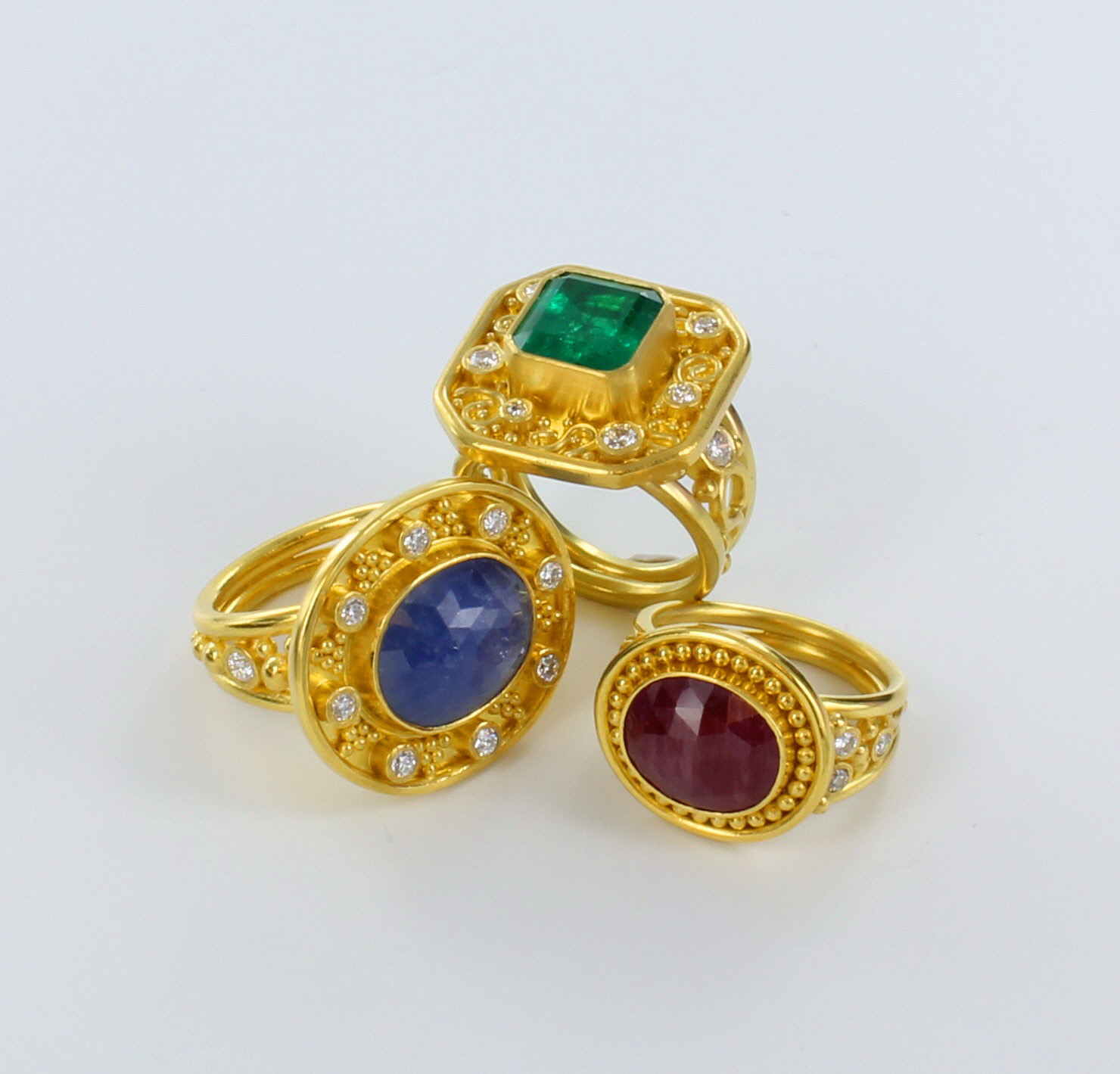 Sapphire Emerald & Ruby Rings